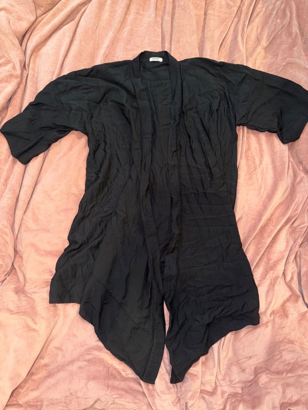 Lightweight Black Open Front Cardigan Rave Shall